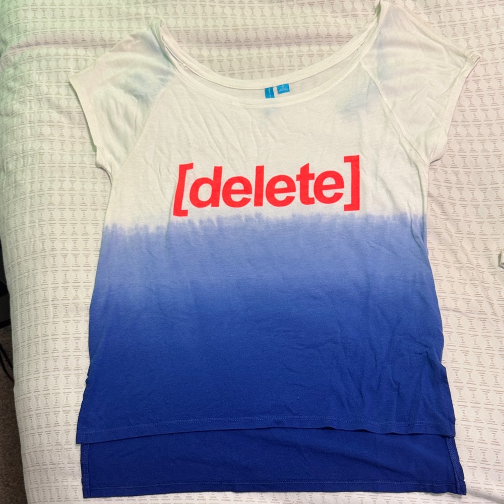 L'Amour Orange and Blue Gradient Tee